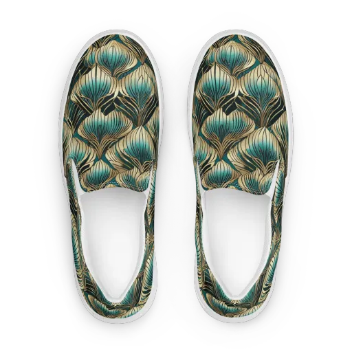 Turquoise Allium on a Women's Slip-On Canvas Shoes
