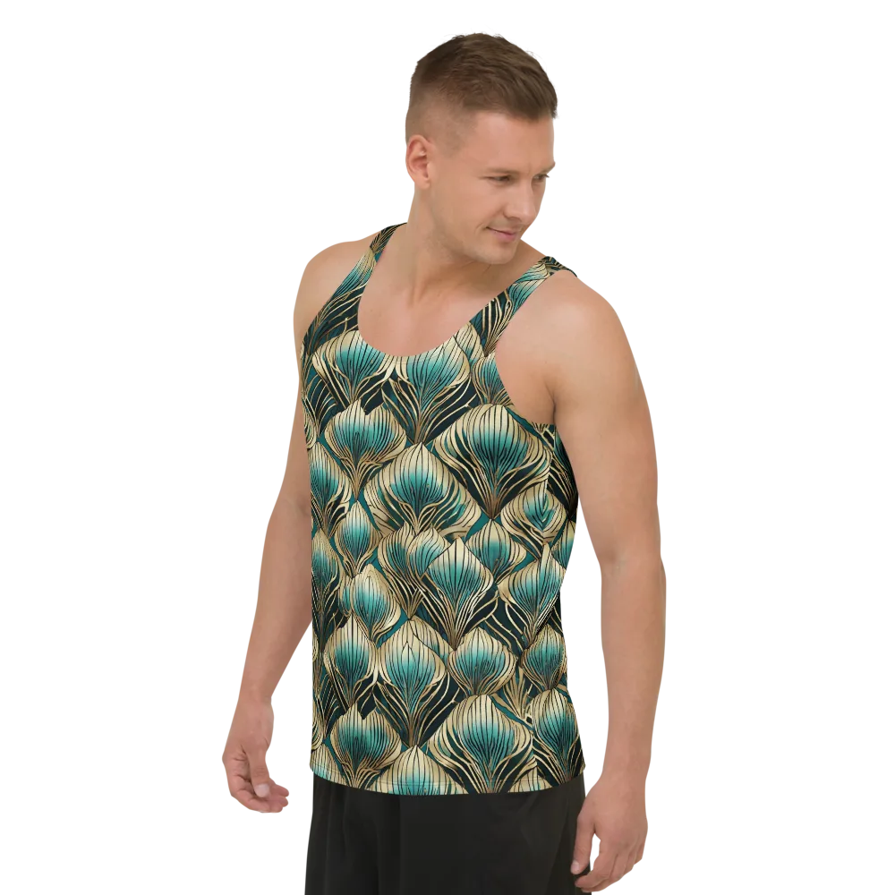 Turquoise Allium on Men's Tank Top — Left Front
