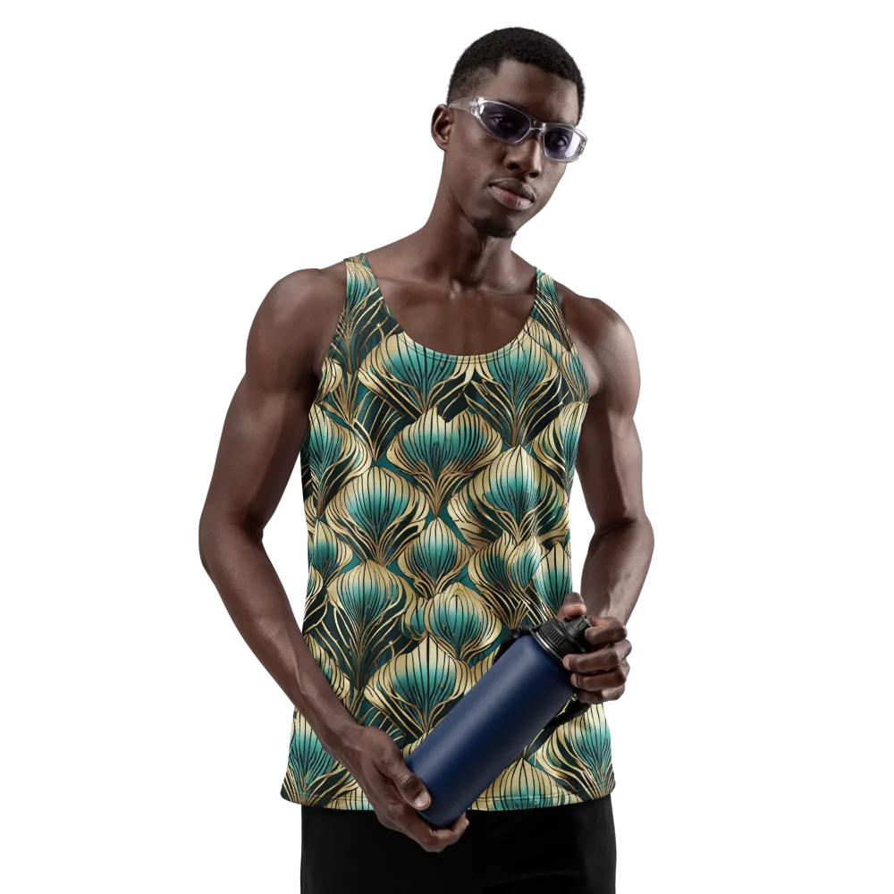 Turquoise Allium on Men's Tank Top — Front