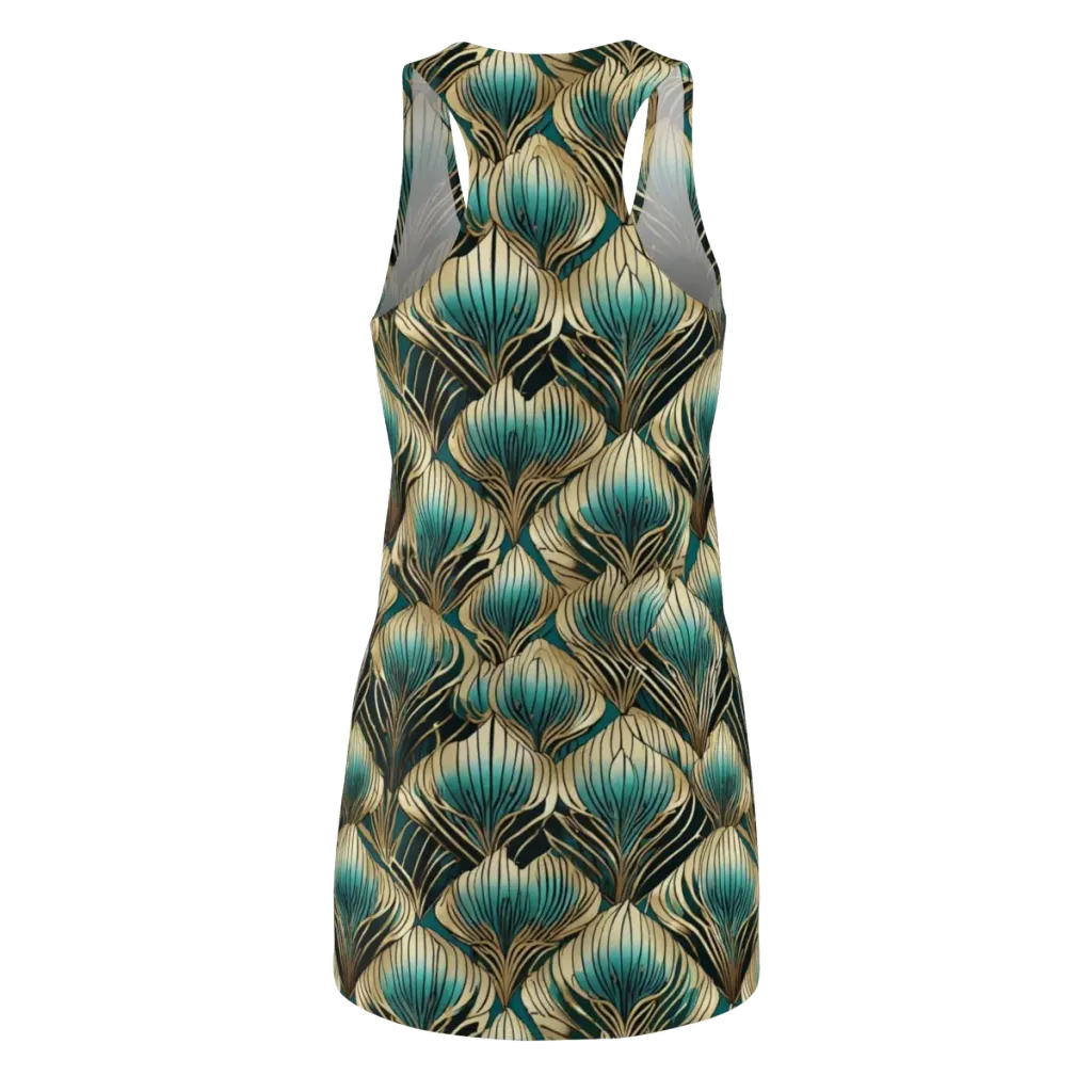 Turquoise Allium on Racerback Dress — Back