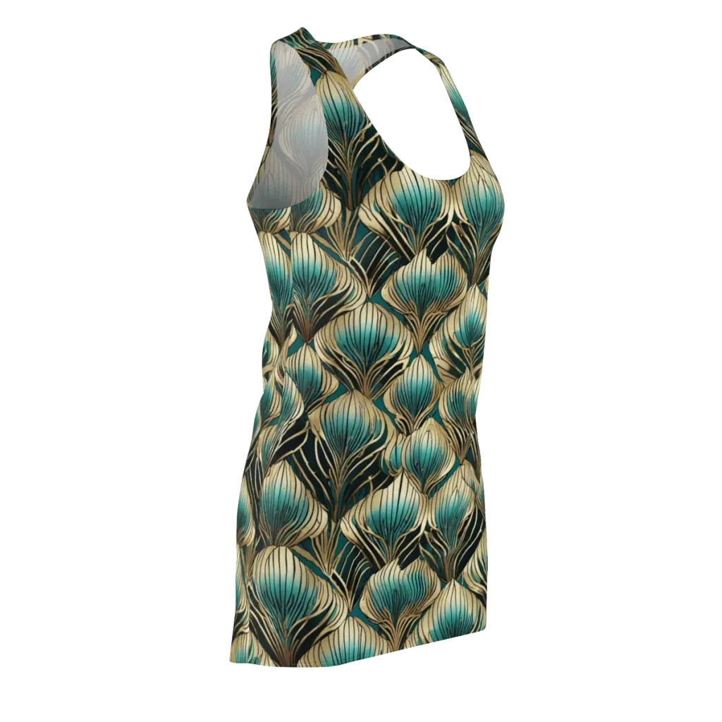 Turquoise Allium on Racerback Dress — Front Side
