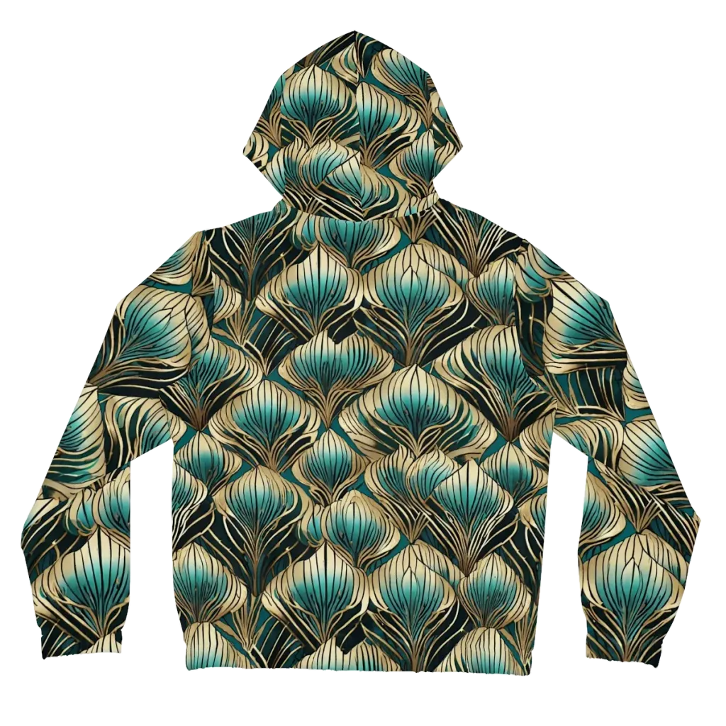 Turquoise Allium on Women's Full-Zip Hoodie — Back