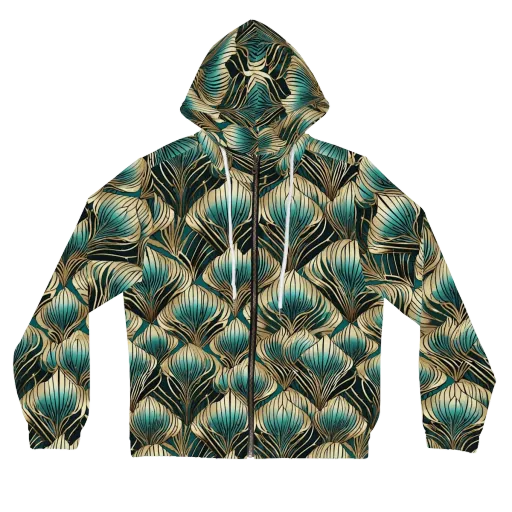 Turquoise Allium on a Women's Full-Zip Hoodie