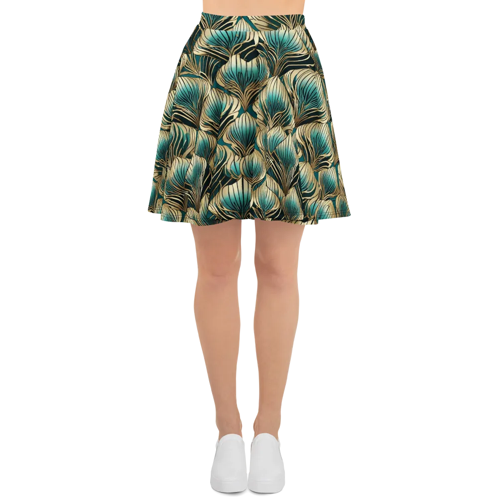 Turquoise Allium on Skater Skirt — Front