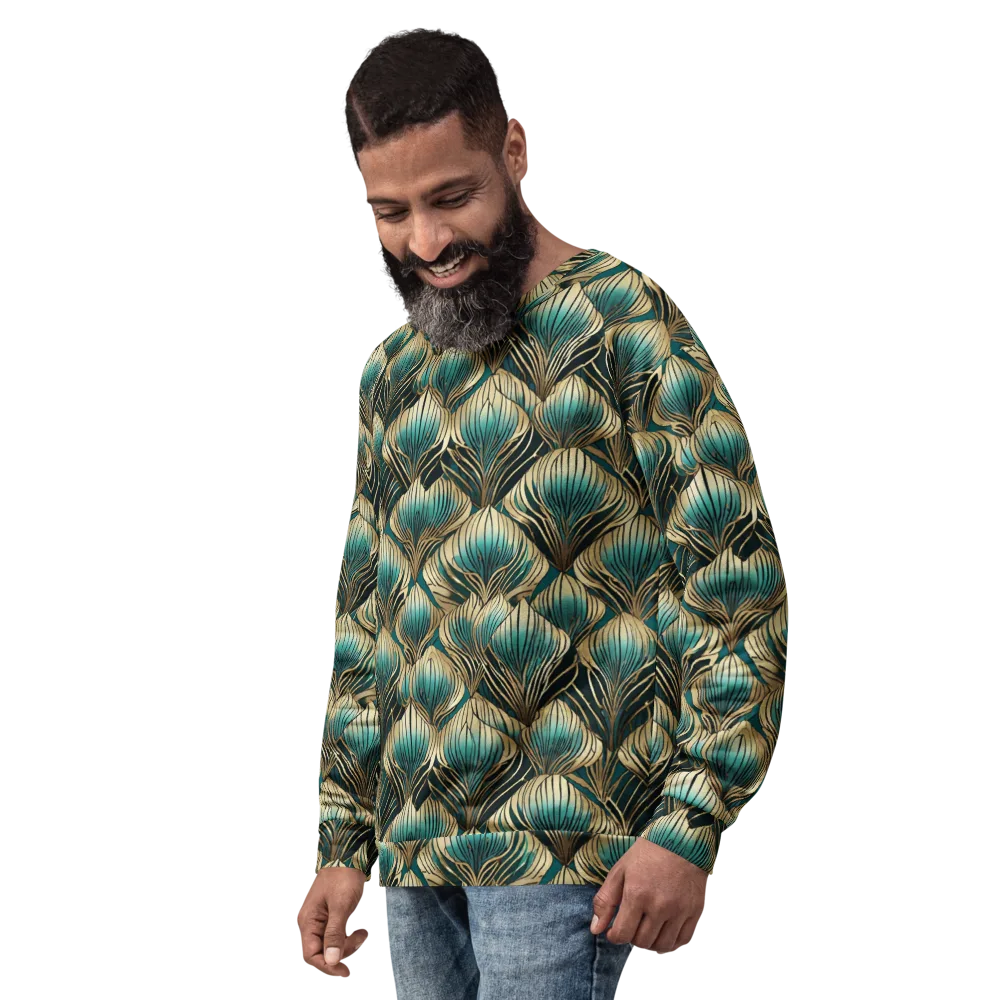 Turquoise Allium on Sweatshirt — Left Front