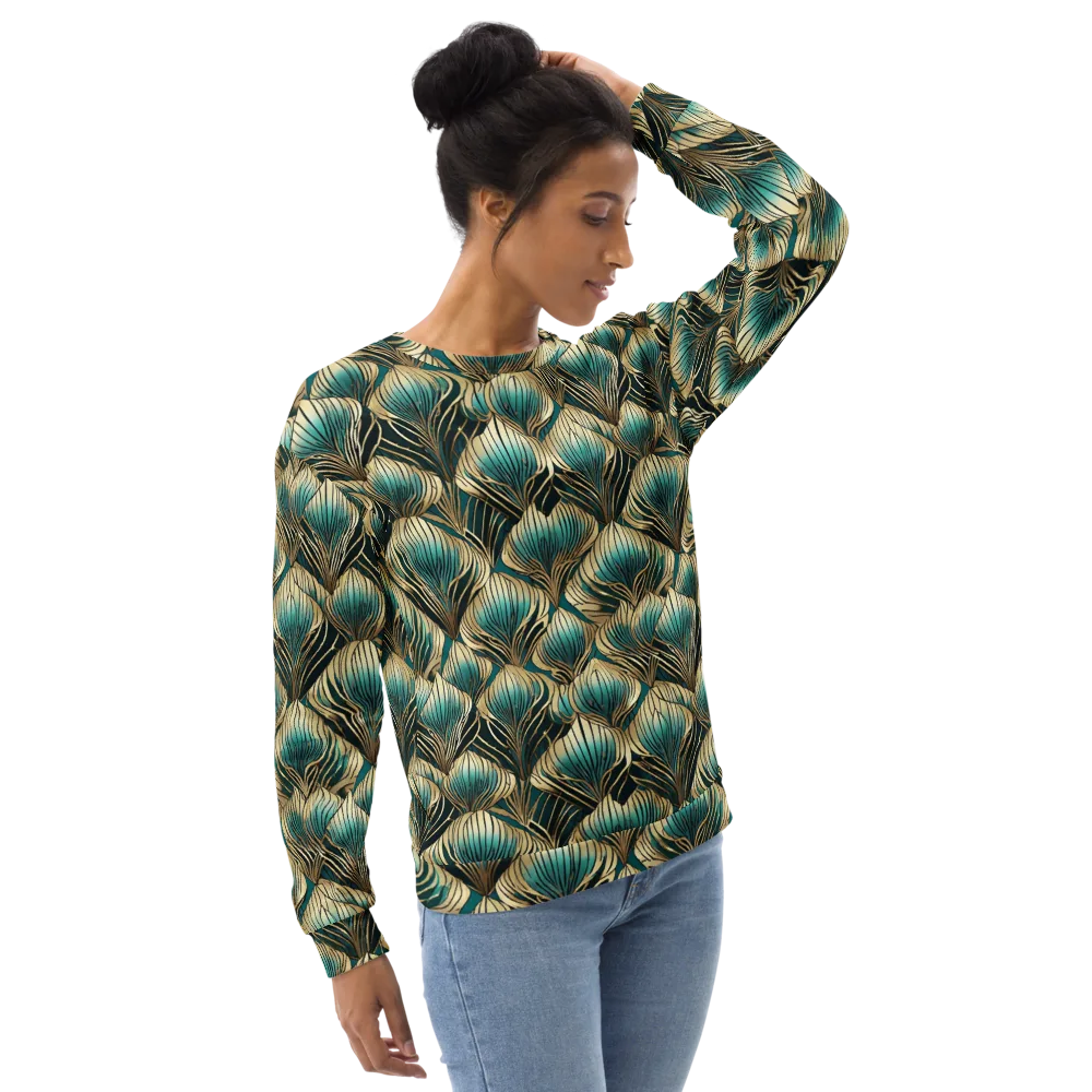 Turquoise Allium on Sweatshirt — Right Front