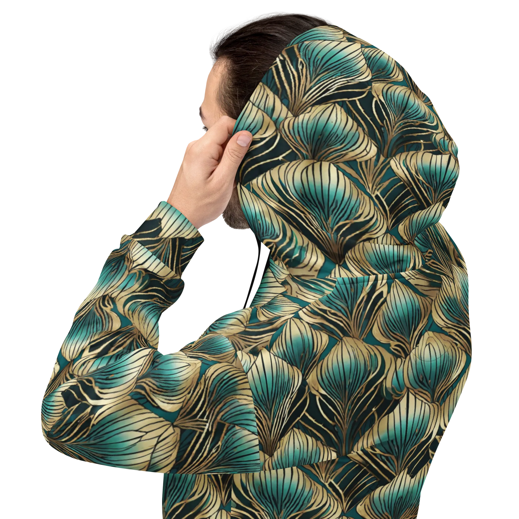 Turquoise Allium on Hoodie — Back