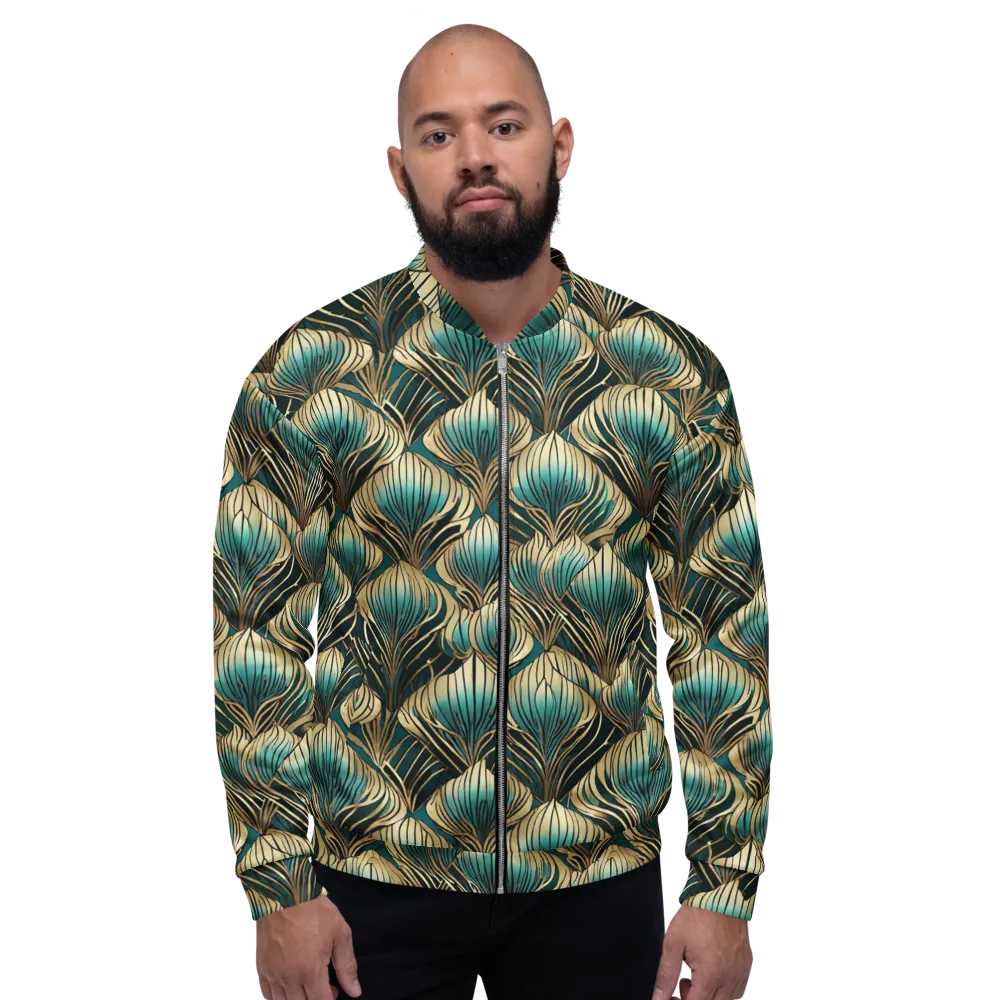 Turquoise Allium on Bomber Jacket — Front