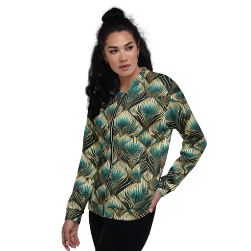 Turquoise Allium on a Bomber Jacket