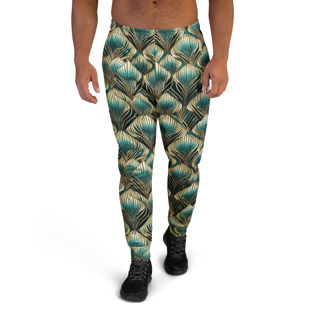 Turquoise Allium on Men's Joggers — Front