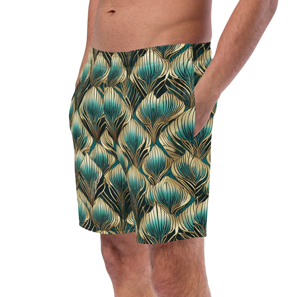 Turquoise Allium on Swim Trunks — Left Front