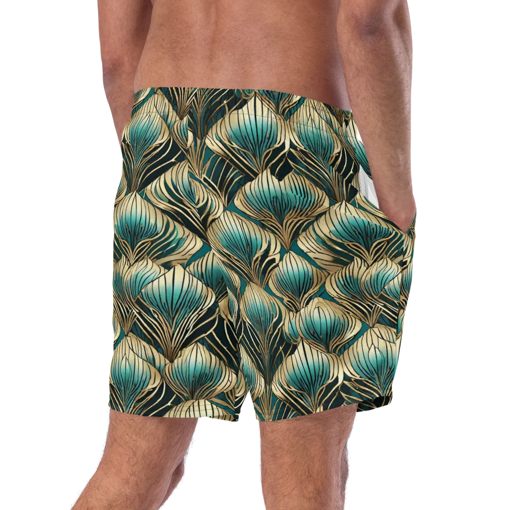 Turquoise Allium on Swim Trunks — Right Back