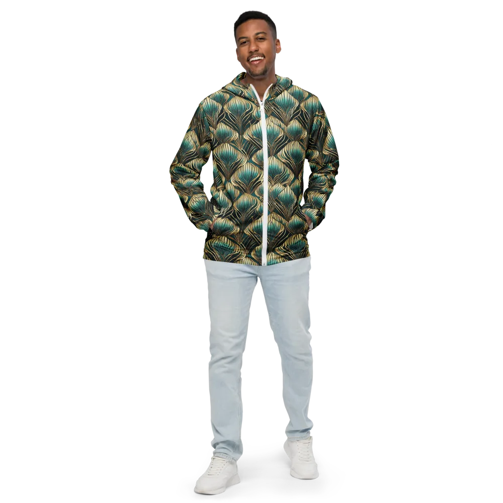 Turquoise Allium on Men's Windbreaker — Front