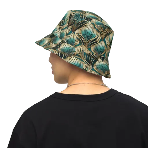 Turquoise Allium on a Reversible Bucket Hat