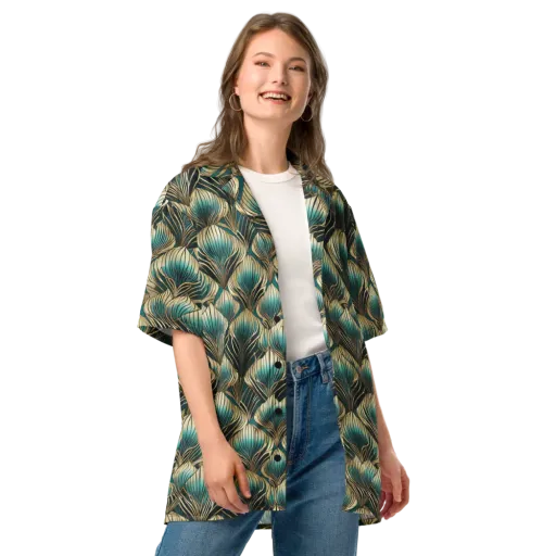 Turquoise Allium on a Button Shirt