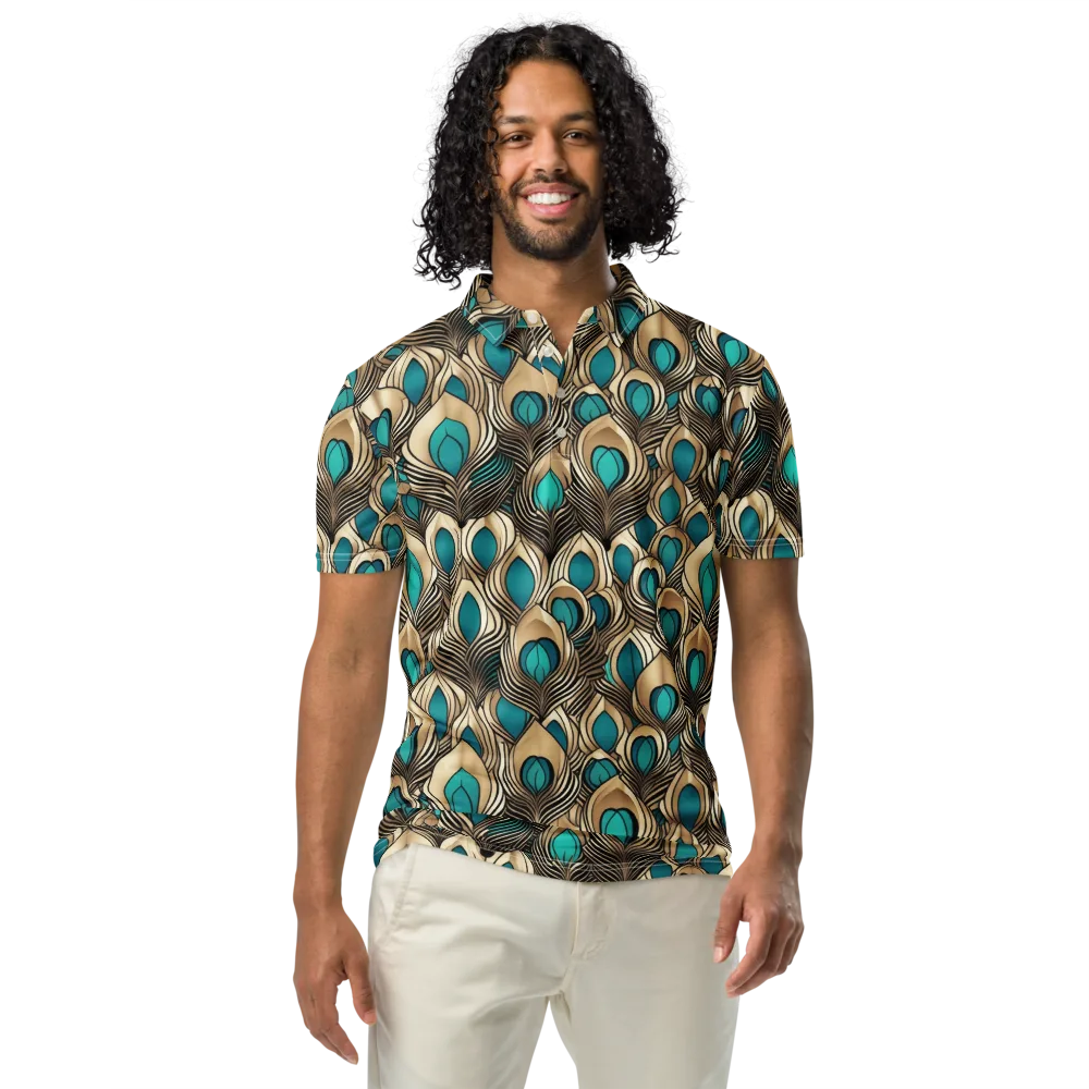 Gilded Feather on Men's Slim Fit Polo Shirt — Front