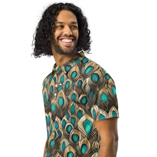 Gilded Feather on a Men's Slim Fit Polo Shirt