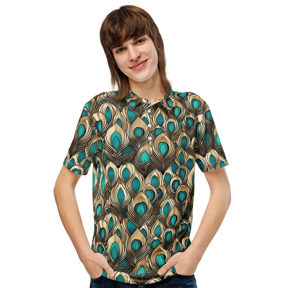 Gilded Feather on Men's Slim Fit Polo Shirt — Front