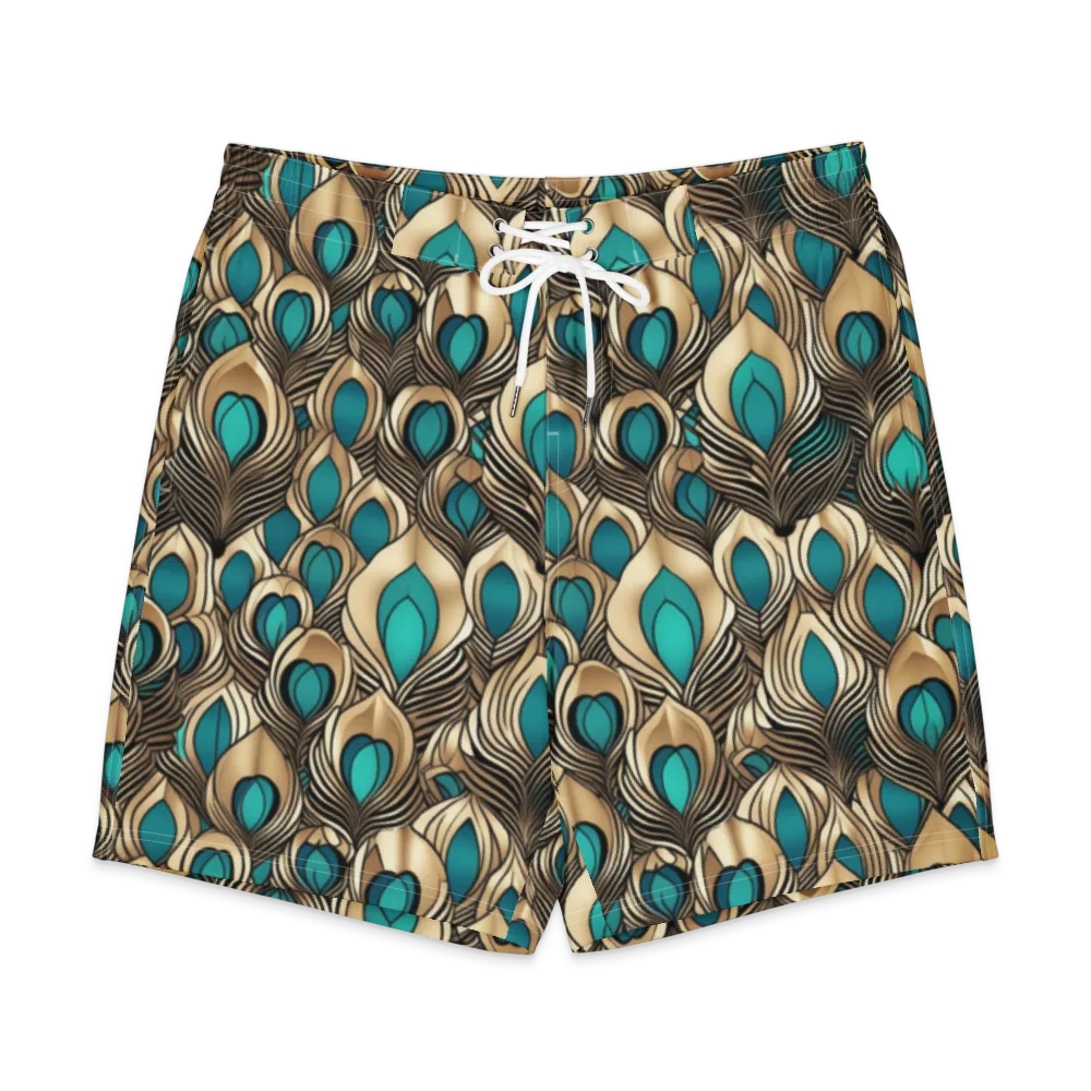 Gilded Feather on Men's Board Shorts — Front