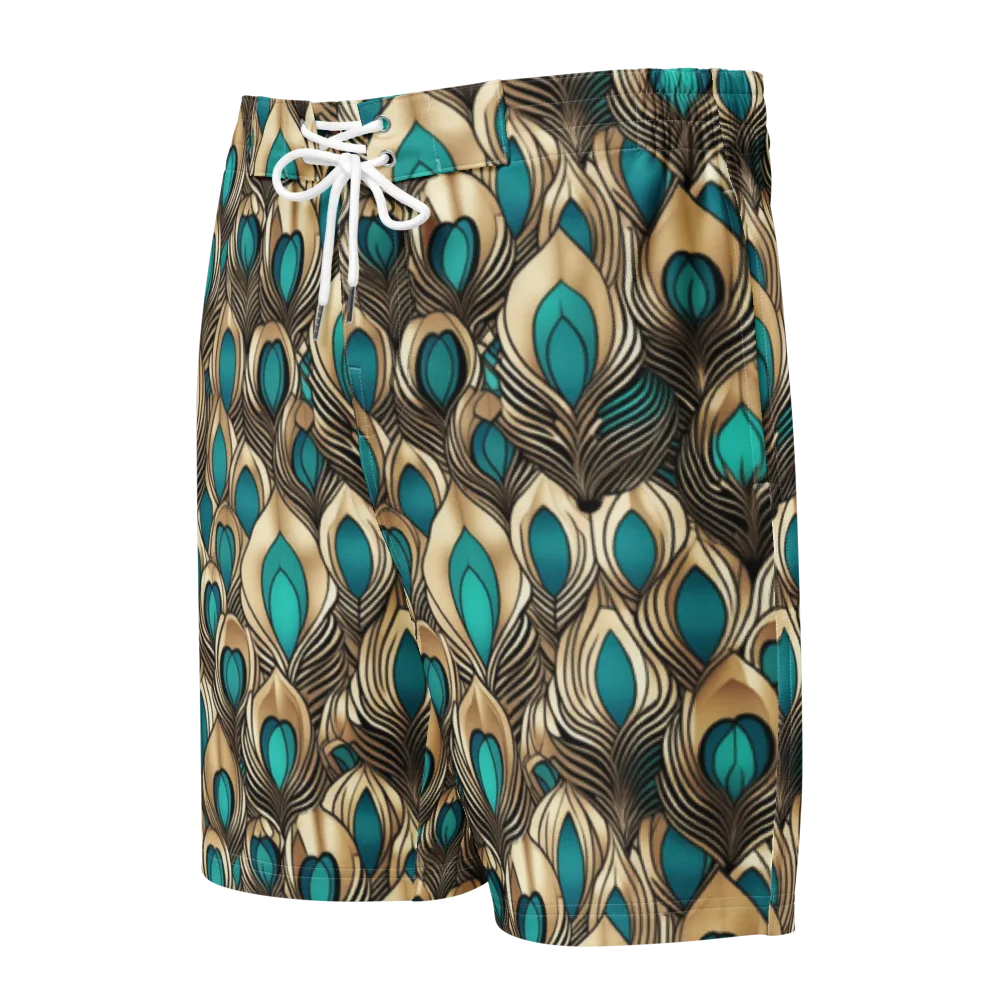 Gilded Feather on Men's Board Shorts — Front