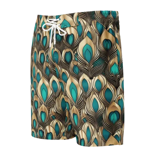 Gilded Feather on a Men's Board Shorts