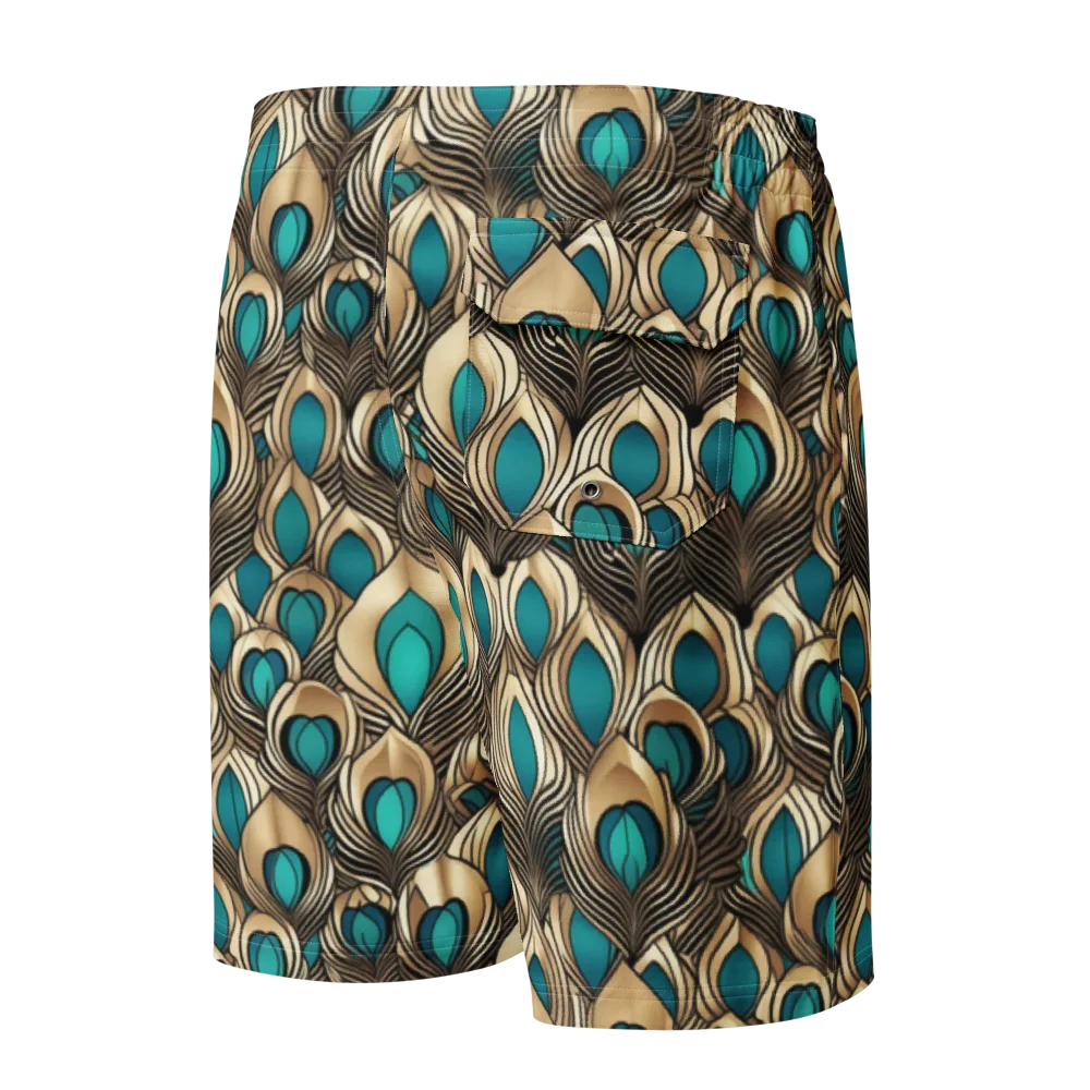 Gilded Feather on Men's Board Shorts — Back