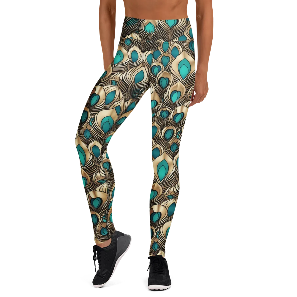 Gilded Feather on Yoga Leggings — Front