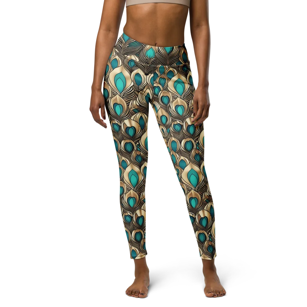 Gilded Feather on Yoga Leggings — Front