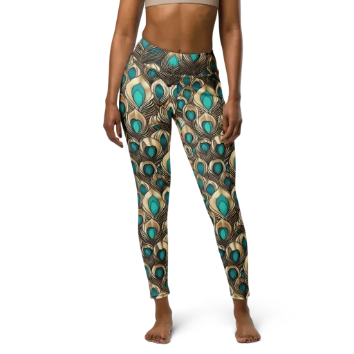 Gilded Feather on a Yoga Leggings