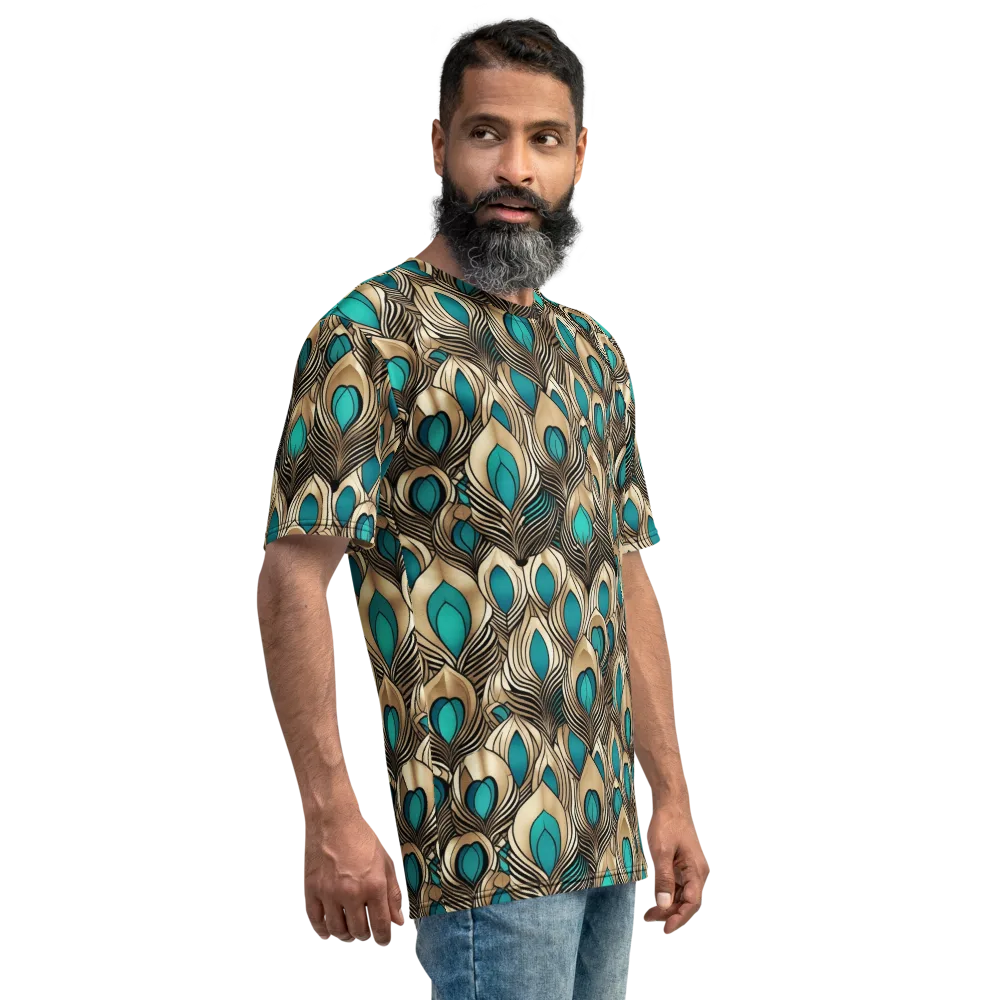 Gilded Feather on Men's Crew Neck T-Shirt — Right
