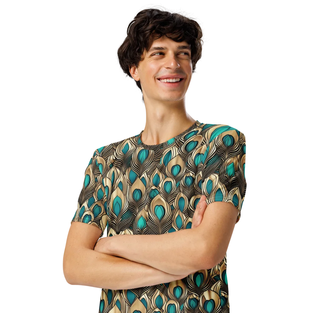 Gilded Feather on Men's Crew Neck T-Shirt — Left Front