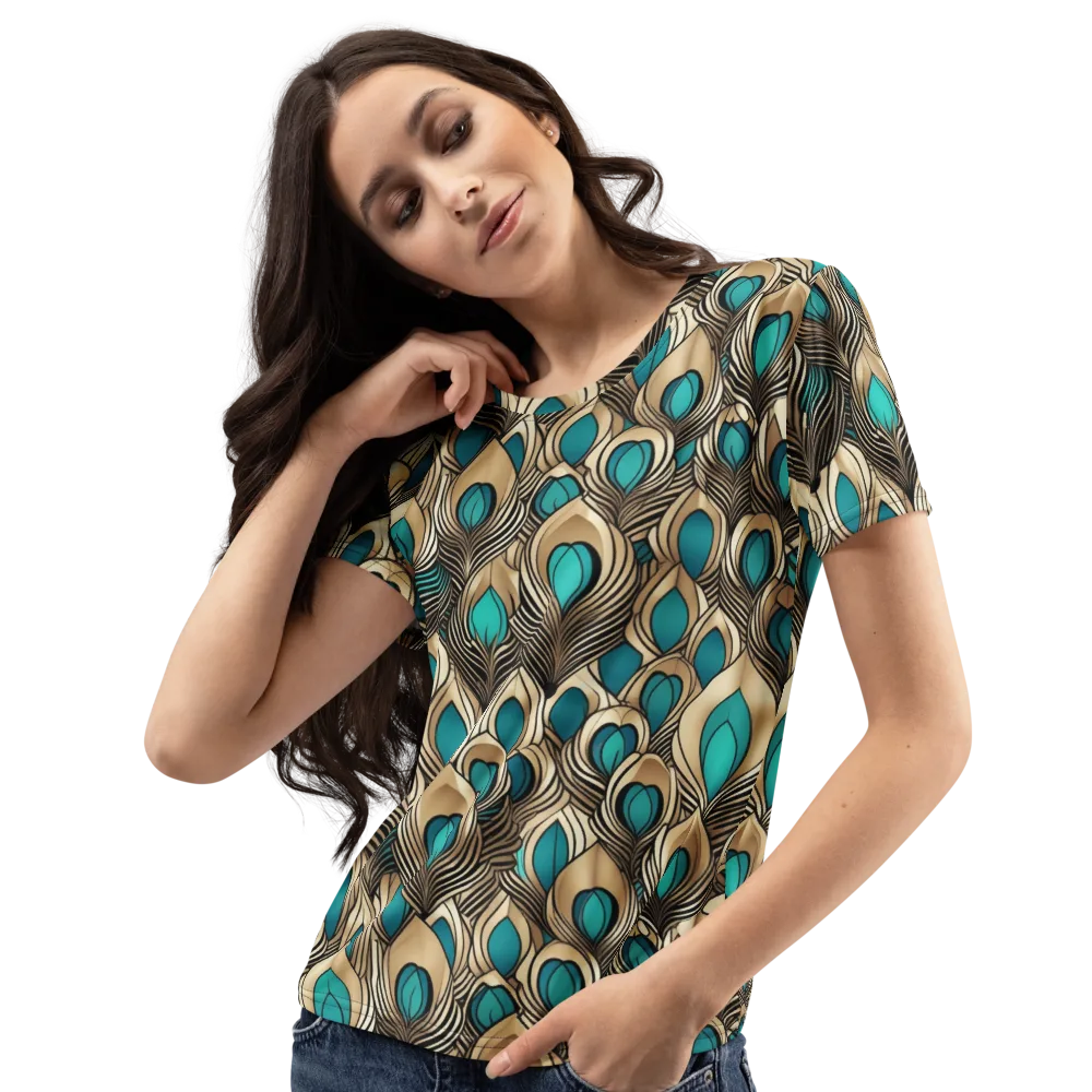 Gilded Feather on Women's Crew Neck T-Shirt — Left Front