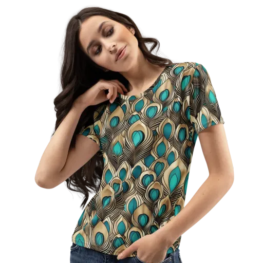 Gilded Feather on a Women's Crew Neck T-Shirt