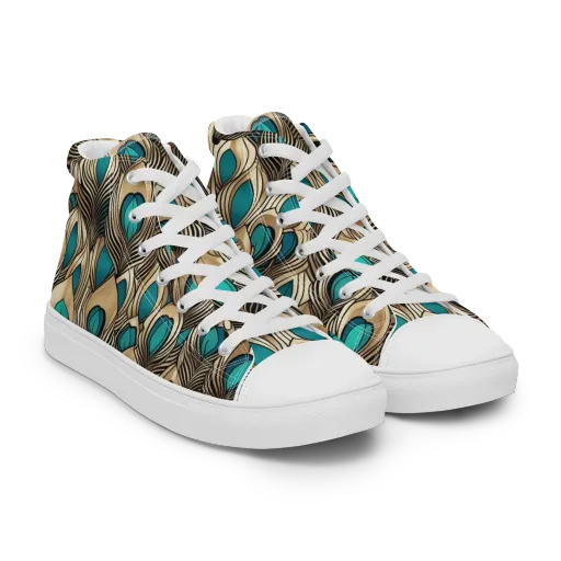 Gilded Feather on a Women's High Top Canvas Shoes