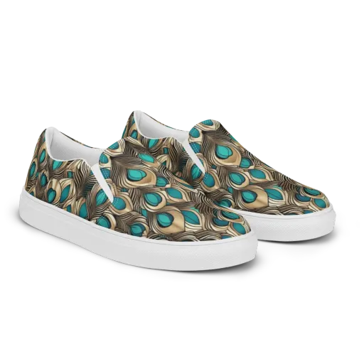 Gilded Feather on a Men's Slip-On Canvas Shoes