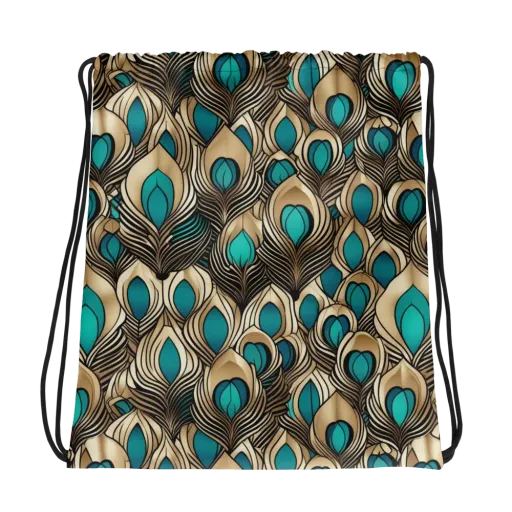 Gilded Feather on a Drawstring Bag