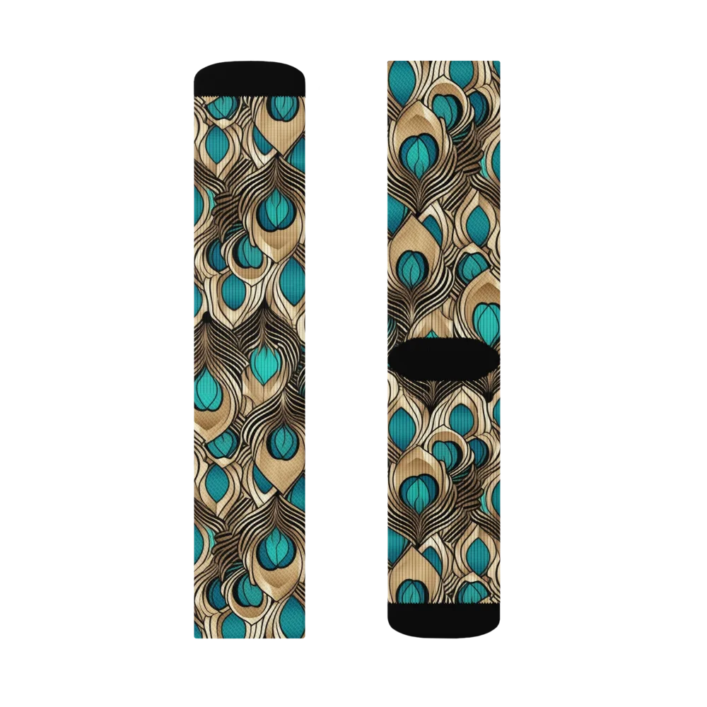 Gilded Feather on Socks — Left Sock