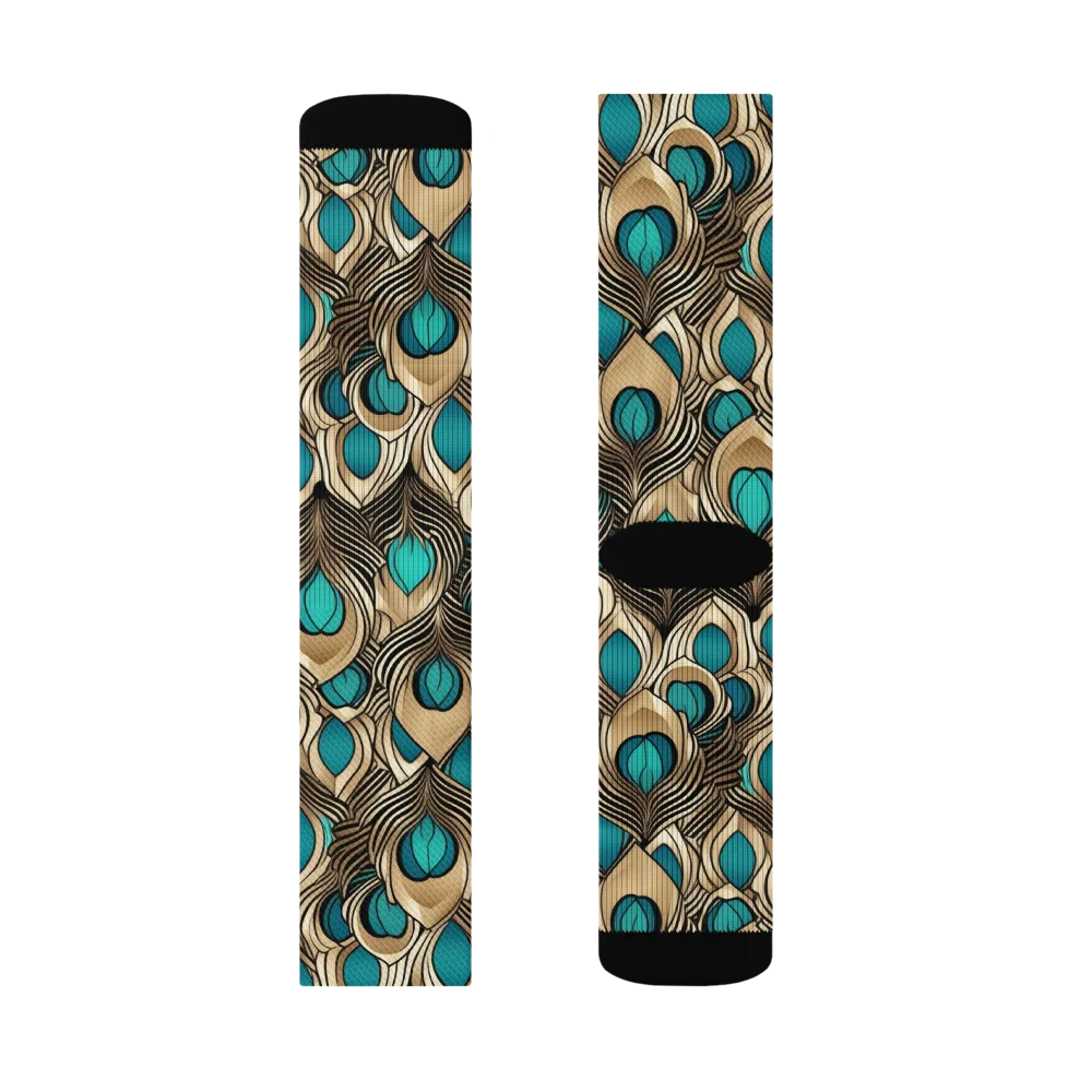 Gilded Feather on Socks — Right Sock