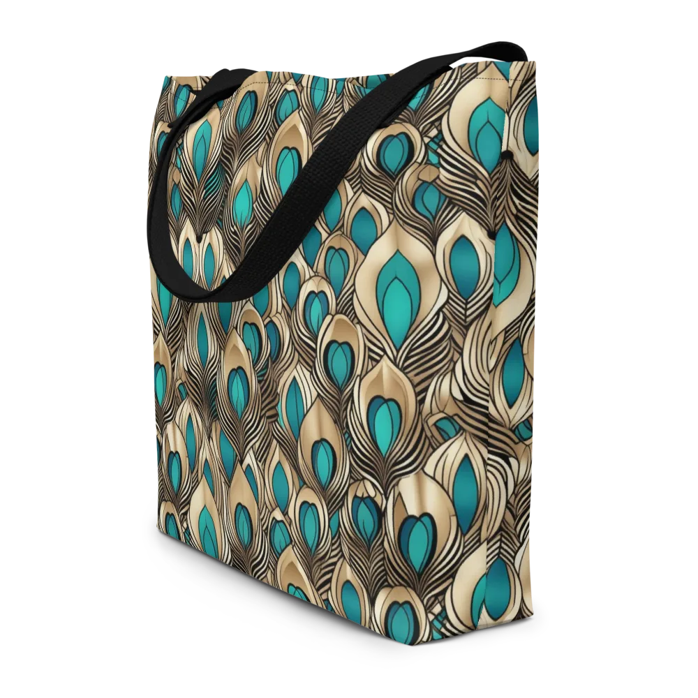 Gilded Feather on Large Tote Bag W/ Pocket — Front
