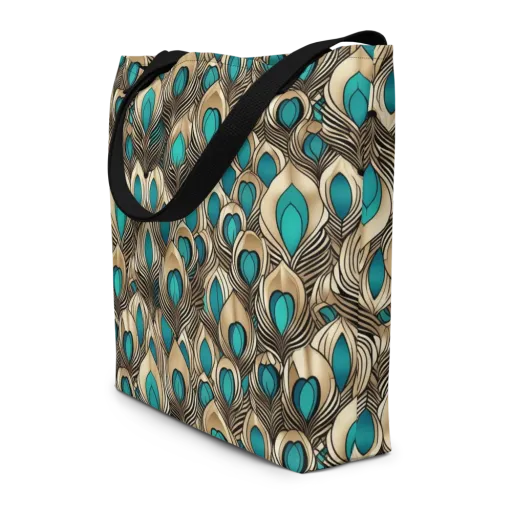 Gilded Feather on a Large Tote Bag W/ Pocket