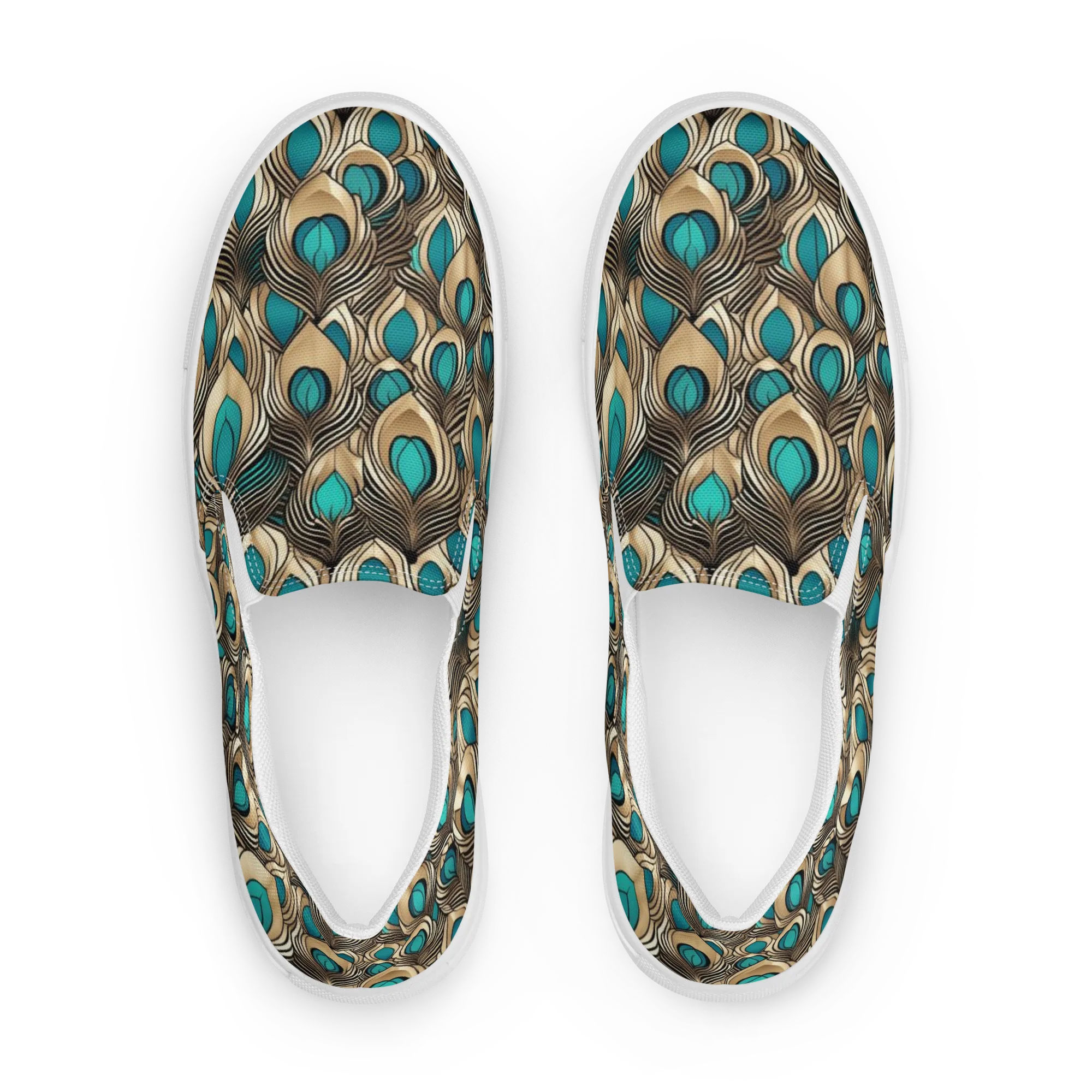 Gilded Feather on Women's Slip-On Canvas Shoes — Front