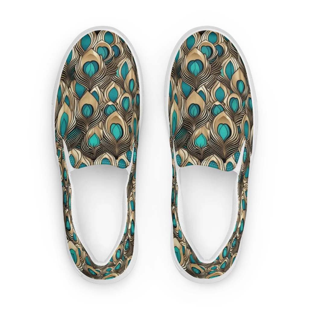 Gilded Feather on Women's Slip-On Canvas Shoes — Front