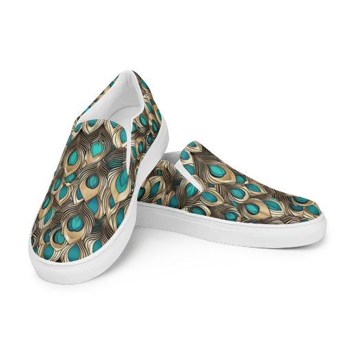 Gilded Feather on a Women's Slip-On Canvas Shoes