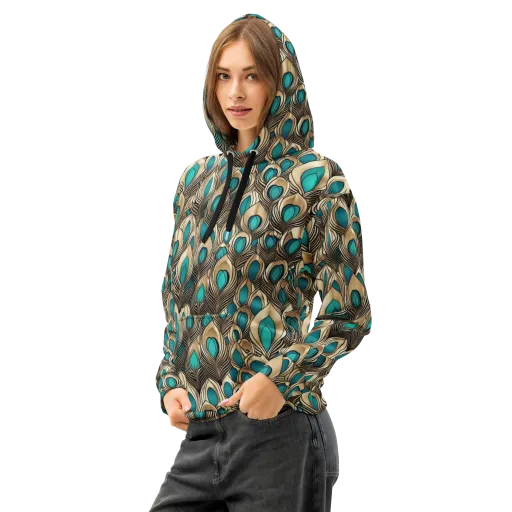 Gilded Feather on a Cotton Hoodie