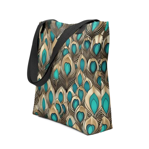Gilded Feather on a Tote Bag