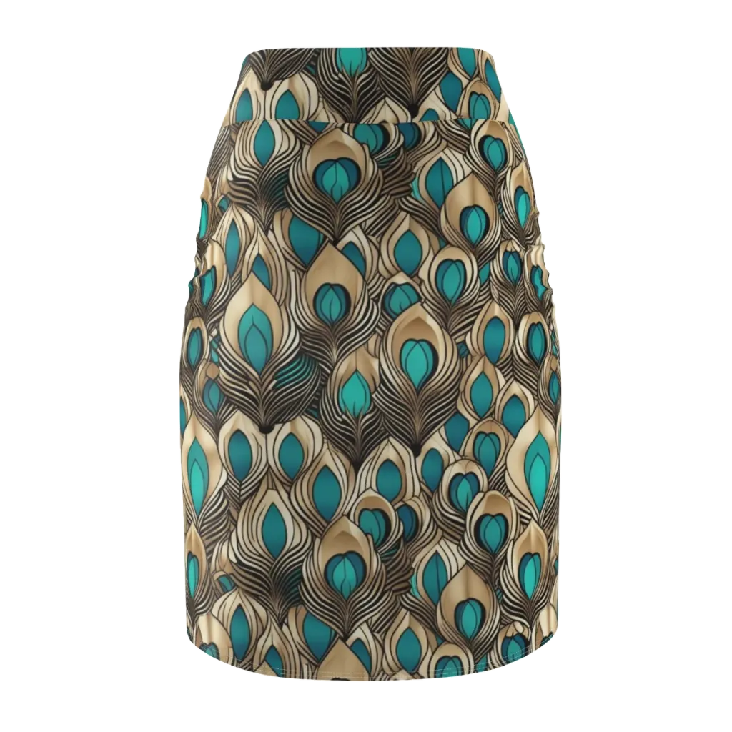 Gilded Feather on Pencil Skirt — Back