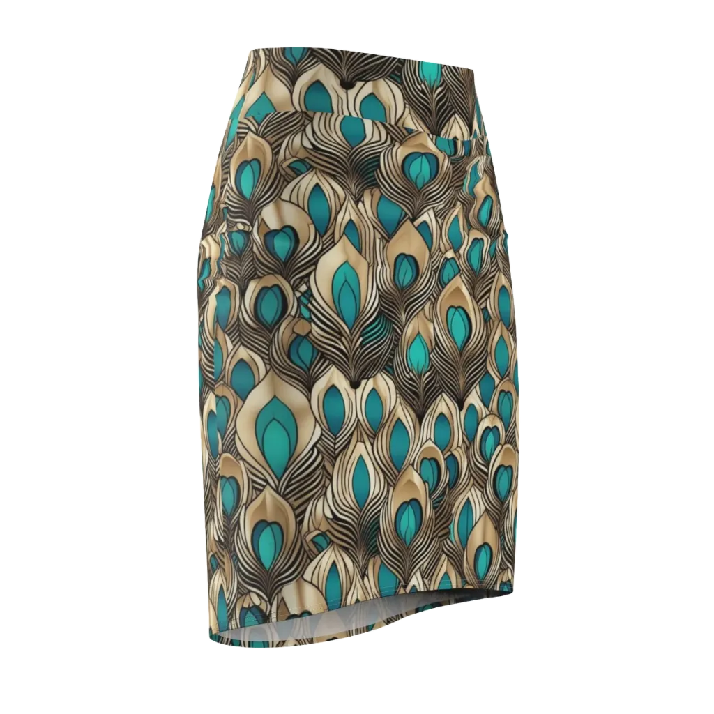 Gilded Feather on Pencil Skirt — Front Side