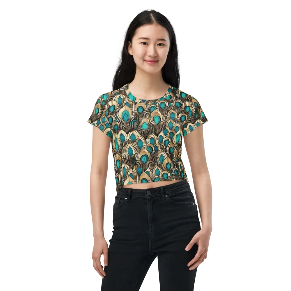 Gilded Feather on Crop Tee — Front