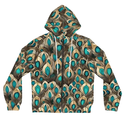 Gilded Feather on a Women's Full-Zip Hoodie