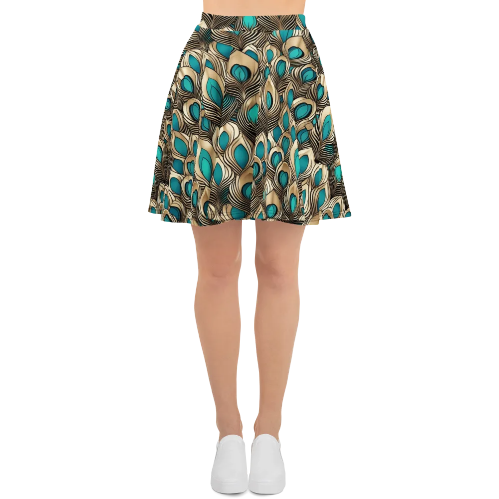 Gilded Feather on Skater Skirt — Front